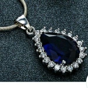 Blue crystal statement Necklace